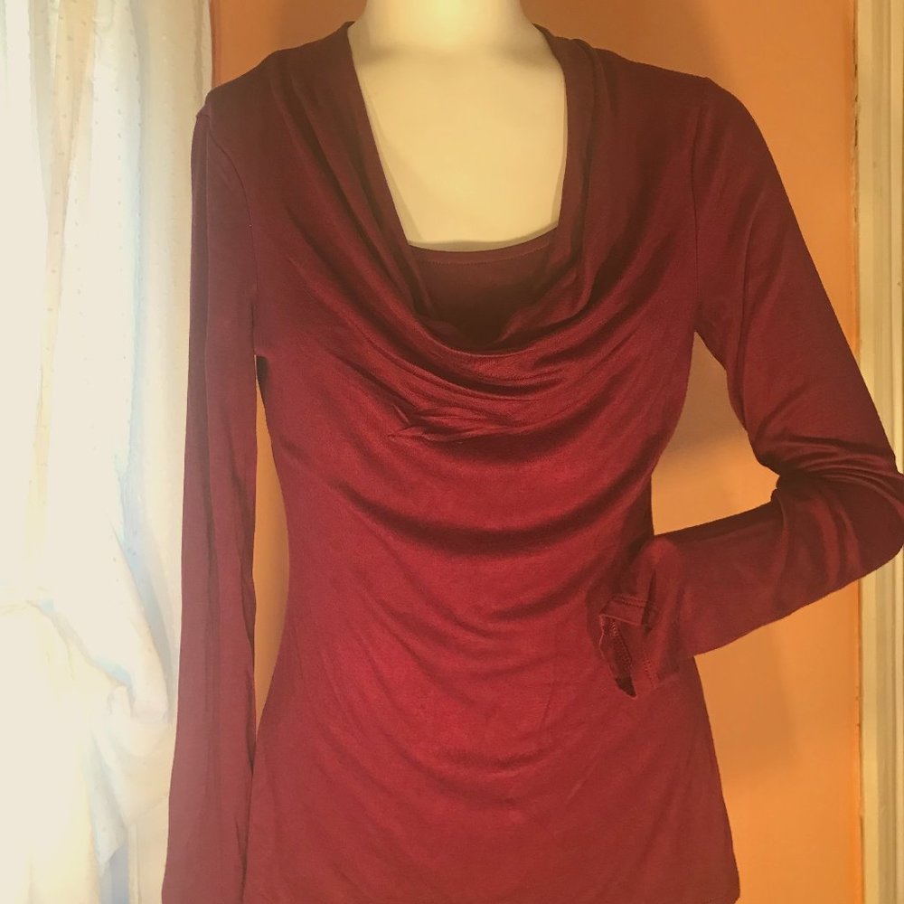 Maroon Tunic top with ruching